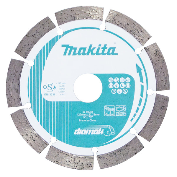 Order In - Makita 125mm x 22/20 DIAMAK SEGMENTED RIM DIAMOND BLADE - D-80086
