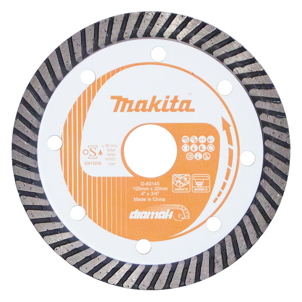 Order In - Makita 105mm x 20/16 DIAMAK TURBO RIM DIAMOND BLADE - D-80145