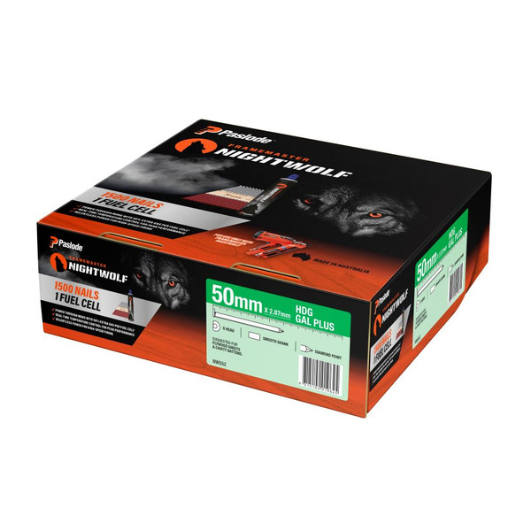Paslode FrameMaster NightWolf 50x2.87mm HD Galv D-Head Smooth Nail 1500 - NW552