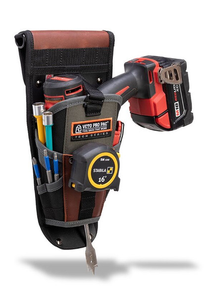 VETO Pro Pac VPP10734 Large Drill Holster W/Belt Clip 6 External Pockets - VETODH2X