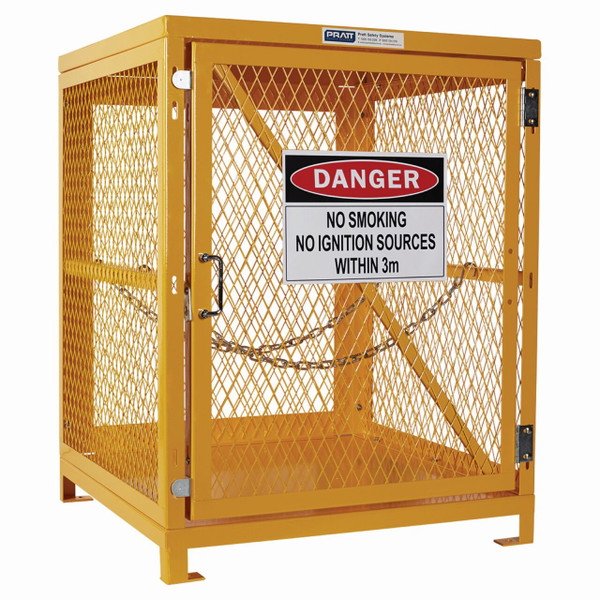Order In - Pratt Flat Packed Forklift Cage 1 Storage Level Up To 4 Forklift Cylinders- PSGC4F-FP