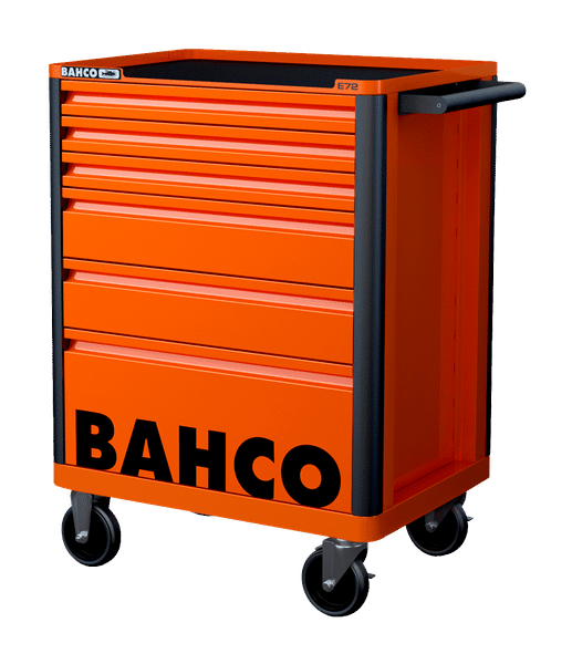 Bahco E72 Storage HUB Tool Trolley With 6 Drawers Orange 693x510x955 MM 26" - 1472K6