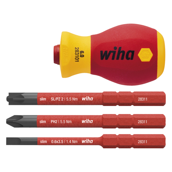 Wiha Screwdriver W/Bit Holder Set Slim Vde 1000V - WH-41230