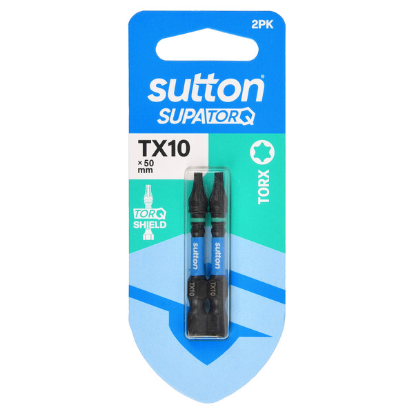 Sutton SupaTorq Screwdriver Bit Torx TX10 x 50mm 2 Pack Carded - S212H02B10