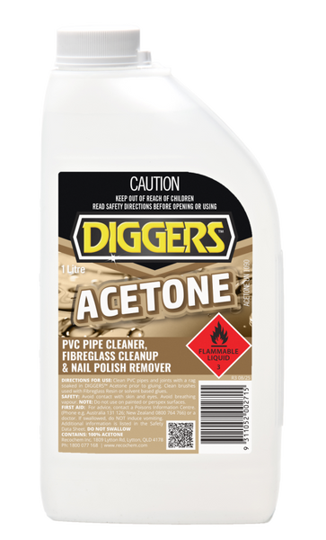 Diggers Acetone 1 Litre - 16255-61DIG