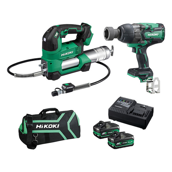 Order In - Hikoki MultiVolt 2-Piece Grease Gun Combo Pack - AL18DWR(HRZ)
