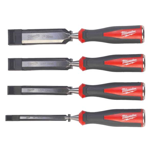Order In - Milwaukee 4pc Beveled Edge Chisel Set - 4932479897