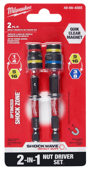 Milwaukee SHOCKWAVE™ QUIK-CLEAR 2-in-1 Magnetic Nut Driver 2 Piece