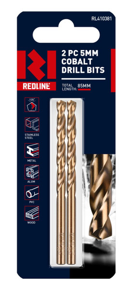 Order In - Redline Cobalt Drill Bits 5 MM 2 Piece - RL410381