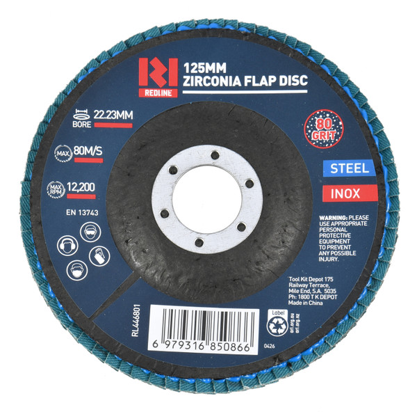 Pre Order - Redline Zirconia Angled Flap Disc 80 Grit 125 MM - RL446801