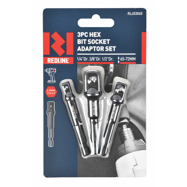 Pre Order - Redline Hex-Socket Adaptor Bit Set 1/4" 3 Piece - RL453065