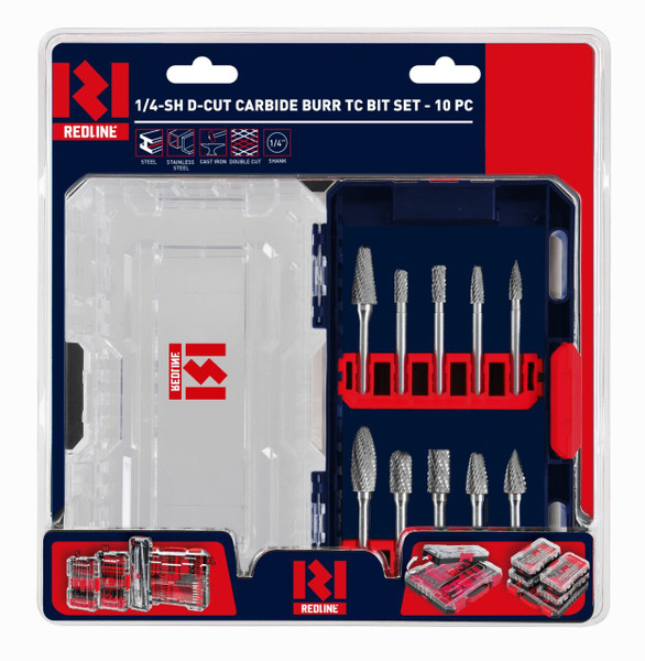 Order In - Redline Shank Carbide Burr Set 1/4" 10 Piece - RL447157