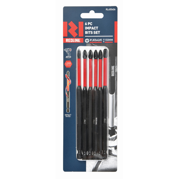 Pre Order - Redline Phillips Impact Driver Bit PH1-3 X 150 MM 6 Piece - RL455406
