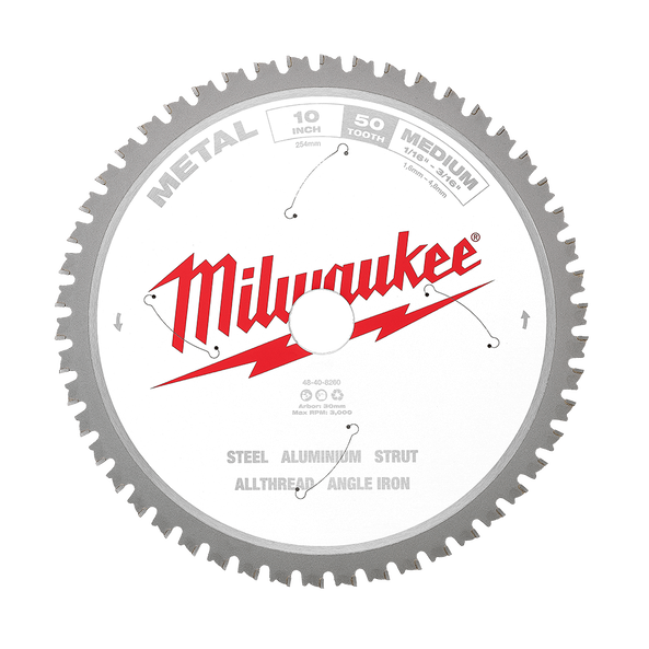 Order In - Milwaukee Metal Circular Saw Blade 50T 254 MM 10" - 48408260