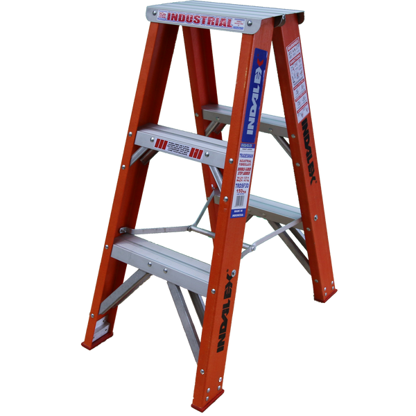 Order In - INDALEX FG 150KG Double Sided Step Ladder 0.9M - TRDSF3D