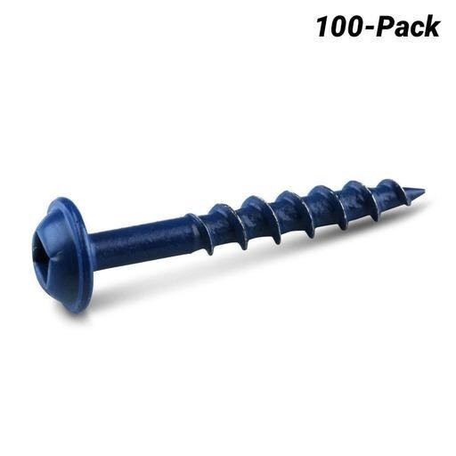 Order In - KREG Pocket Hole Screws Coarse Blue-Kote 32 MM 100 Piece - KR-SMLC125B-100