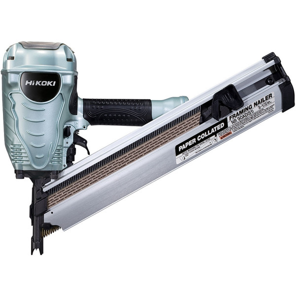 Hikoki 90mm Pheumatic Framing Nailer, 34 Degree Clipped Head Strip