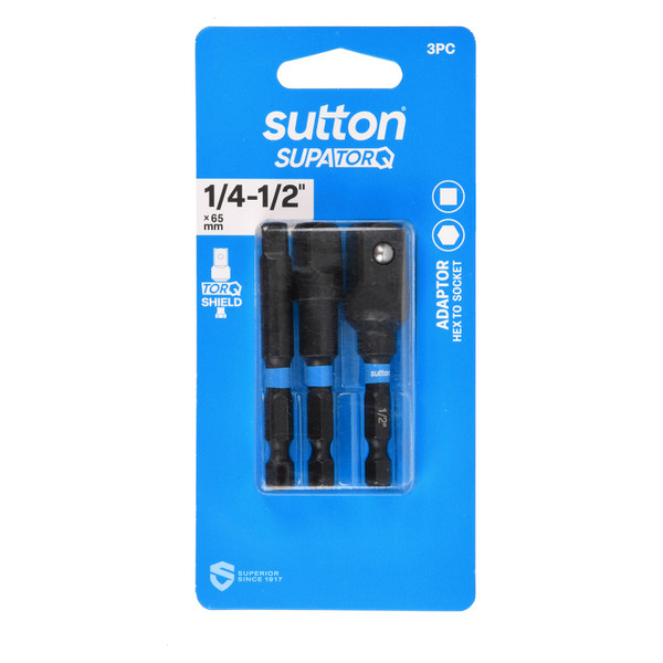 Order In - Sutton SupaTorq Adaptor Hex-Socket 1/2" x 50mm Carded - S240H01BE
