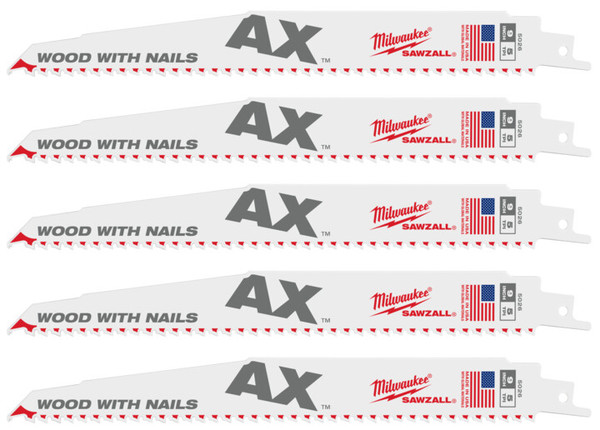 Milwaukee SAWZALL™ The AX™ 230 MM 9" 5TPI Blade 5 Pack - 48475026