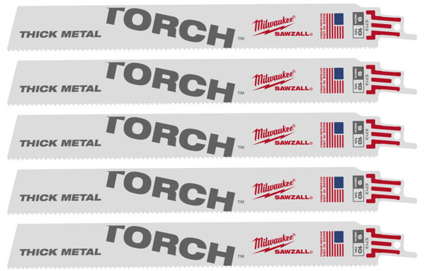 Milwaukee SAWZALL™ The TORCH™ Metal Demolition 230 MM 9" 10TPI Blade 5 Pack - 48475713