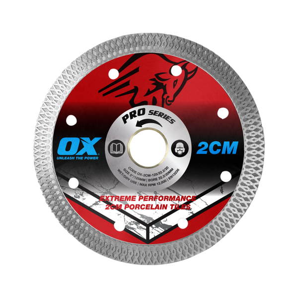 Order In - OX Tools Pro 2CM Porcelain Cutting Blade 125/22.2/20 MM - OX-2CM-125/22.2/20