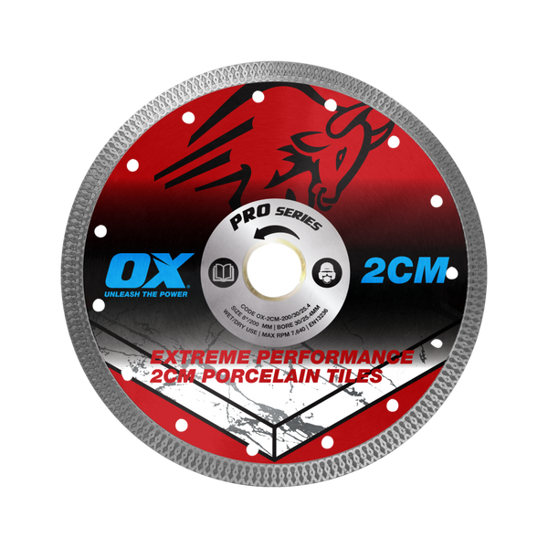 Order In - OX Tools Pro 2CM Porcelain Cutting Blade 200/30/25.4 MM - OX-2CM-200/30/25.4