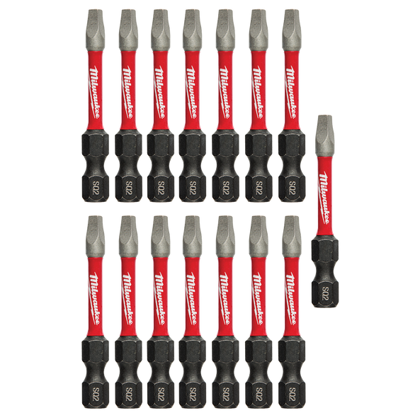 Order In - Milwaukee SHOCKWAVE™ Power Bit Square Recess #2 50 MM 2" 15 Pack - 48325010