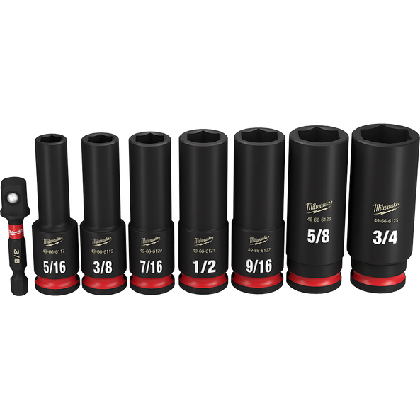Order In - Milwaukee SHOCKWAVE™ SAE Deep 6 Point Impact Socket Set 3/8" Drive 8 Piece - 49667024