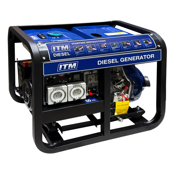 Order In - ITM Diesel Generator Open Frame 6500W Peak Electric Start - TM524-6500