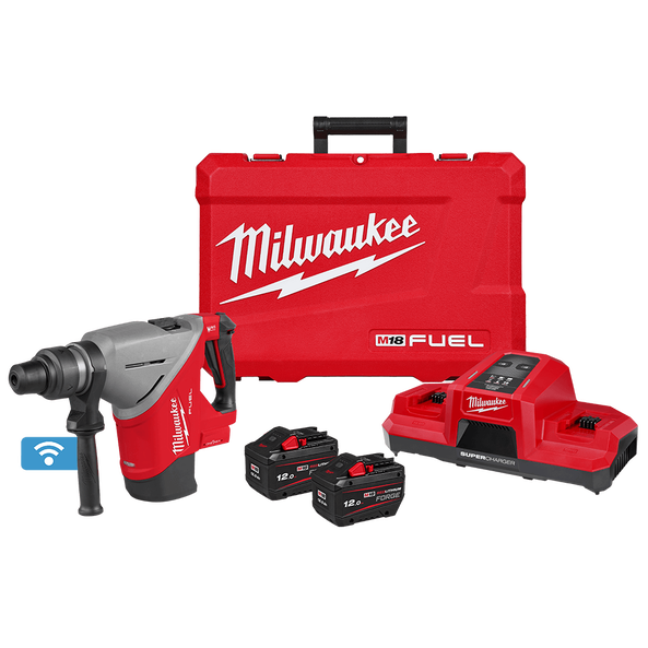 Order In - Milwaukee M18 FUEL™ 45mm SDS Max Rotary Hammer w/ VACLINK™ and ONE-KEY™ Kit (2x M18FB12, M18DBSC, Case) - M18FHACO745122FC