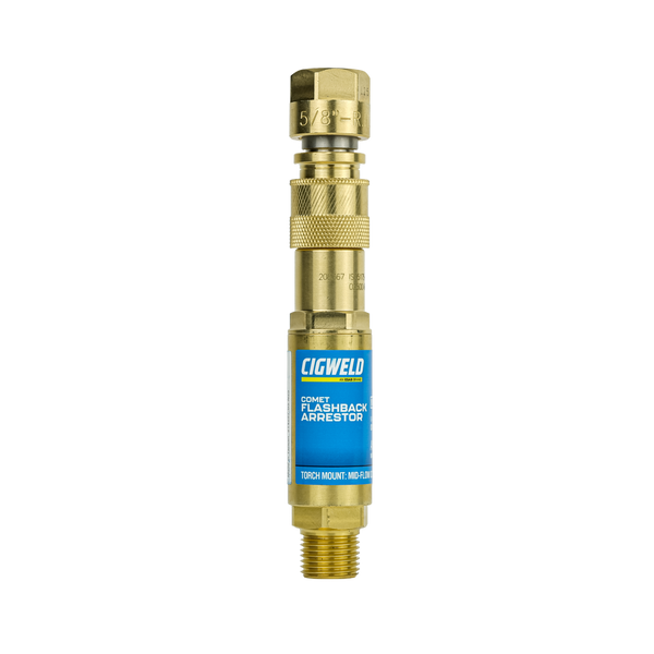 Order In - Cigweld Comet Flashback Arrestor Quick Connect Mid-Flow Torch Mount Oxygen - 208367