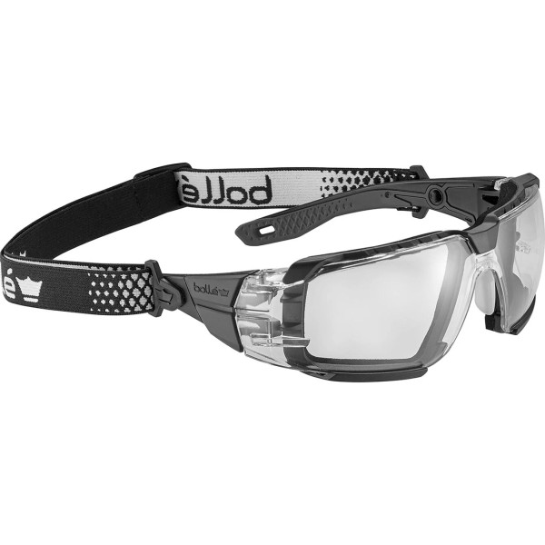 BOLLÉ SAFETY SPECS RUSH+ 2.0 SMALL Black/Grey Frame Clear PC lens PLATINUM Anti Scratch/Anti Fog - RUSPSN10A
