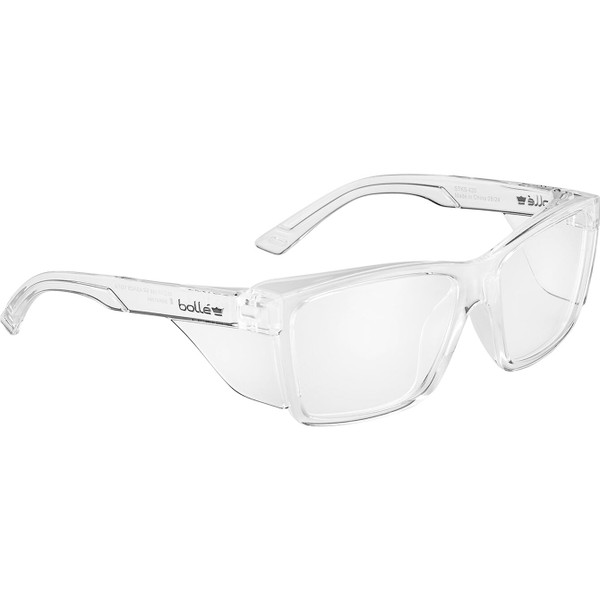 BOLLÉ SAFETY SPECS STKS 420 Crystal Frame Clear PLATINUM PC Lens Anti Sratch Anti Fog - STK42N11A