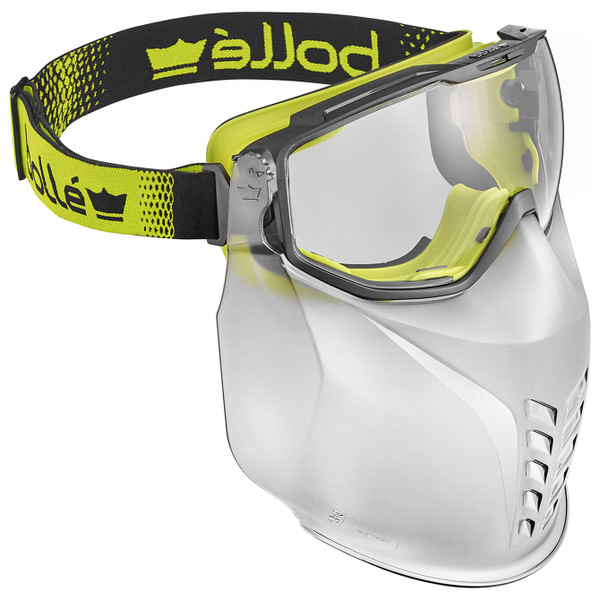 BOLLÉ SAFETY UNIVERSAL GOGGLE Indirect Top/Bottom Vent with Foam & Mouthguard Clear Platinum PC Lens Anti Scratch/Anti Fog - UNIVGN12W