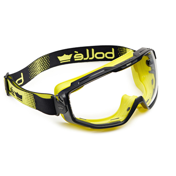 BOLLÉ SAFETY UNIVERSAL GOGGLE  Top/Bottom Indirect Vented with Foam Clear Platinum PC Lens Anti Scratch/Anti Fog - UNIVGN14W