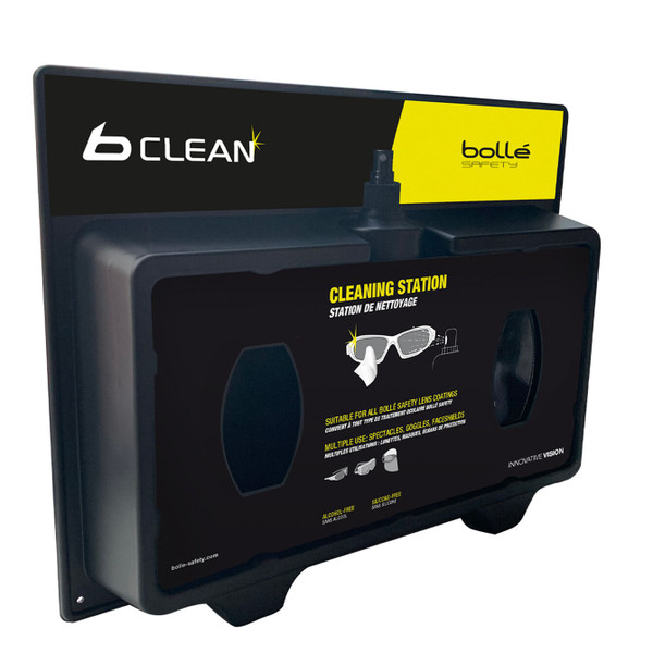 Order In - BOLLÉ SAFETY B-Clean B600 Plastic cleaning station with 500ml lens cleaner (spray) + 2x200 tissues - PACD500