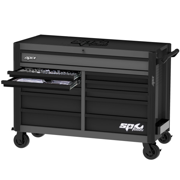 SP Tools Apex Series Roller Cabinet Toolkit Metric/Sae Foamed 58” 11 Drawer 345 Piece - SP53110GY
