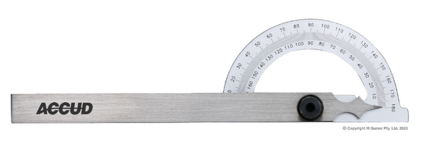 Order In - Accud 180° Protractor & Combination Square 200 MM - AC-812-006-01