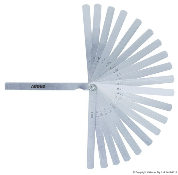 Order In - Accud Feeler Gauge 20 Leave Set  200 MM - AC-914-100-20