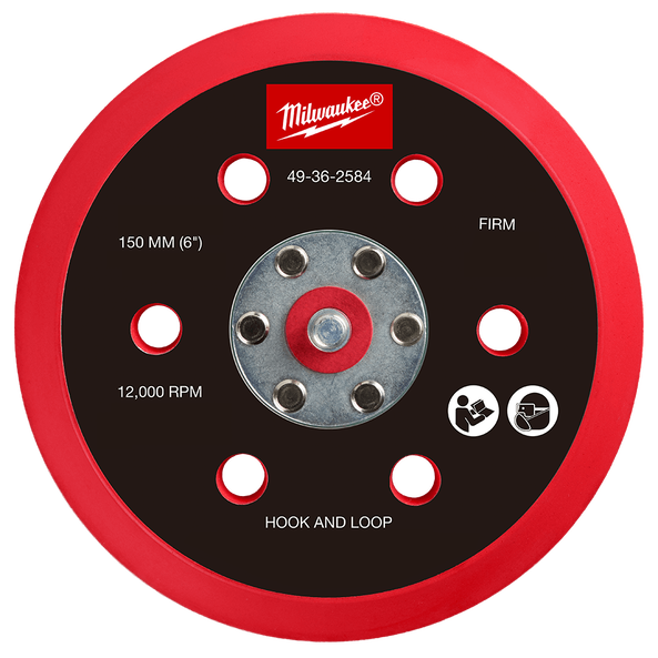Order In - Milwaukee Hook and Loop Sander Backing Pad Firm 150 MM - 49362584