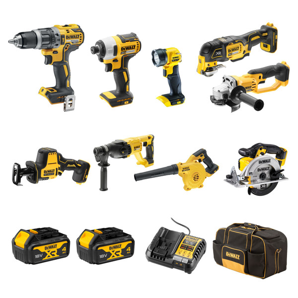 DEWALT18V XR 9 PIECE KIT - 4.0AH​ - DCZ901M2-XE