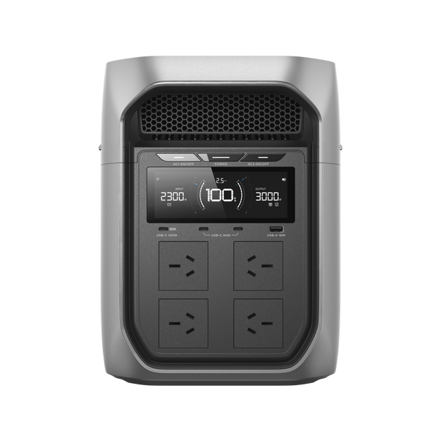 Order In - EcoFlow Delta 3 Max Plus Power Station with maximum 3000W AC output & Built in 2048Wh (170Ah@12V) Battery Capacity - EFDELTA3MAXS