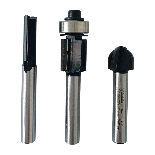 Order In -Makita TCT Router Bit Set 1/4 Shank 3 Piece - D-70465