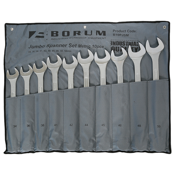 Order In - BORUM Jumbo Spanner Set  Metric 10 Piece - B10PJSM