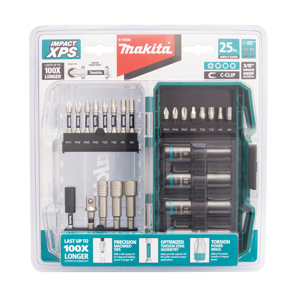 Oder In - Makita Impact XPS 3/8 Deep Socket/ Driver Set 25 Piece - E-19308