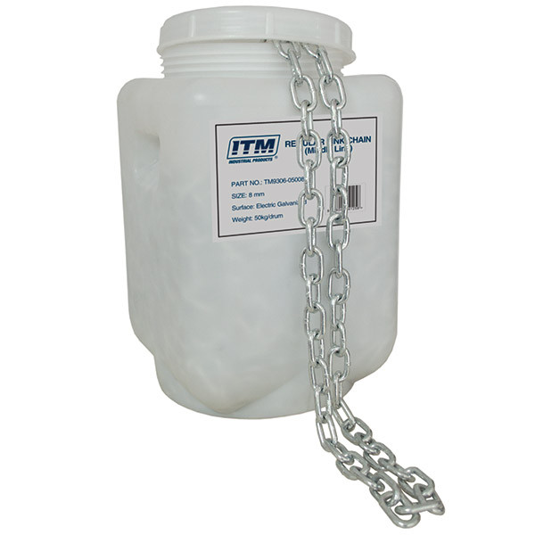 Order In - ITM Regular Link Chain Galvanised 50KG Drum Body 5MM - TM9306-05005