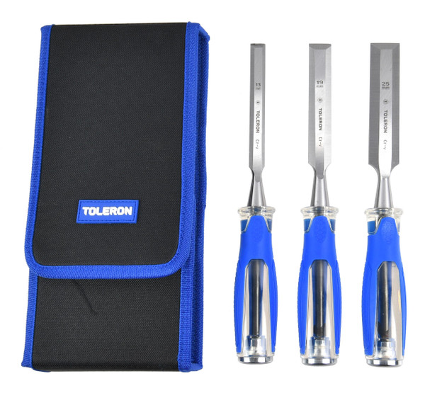 Toleron Wood Chisel Full Tang Through Blade 3 Piece Set - 13mm, 19mm & 25mm - TL90505