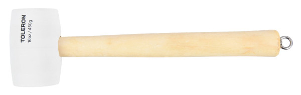 Toleron 16Oz/450G White Rubber Mallet Wooden Handle - TL90833
