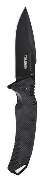 Toleron 100mm Black Folding Knife Stainless Steel Blade - TL91107