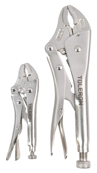 Toleron Locking Plier Set Curved Jaw 135mm & 225mm 2pc  - TL91511